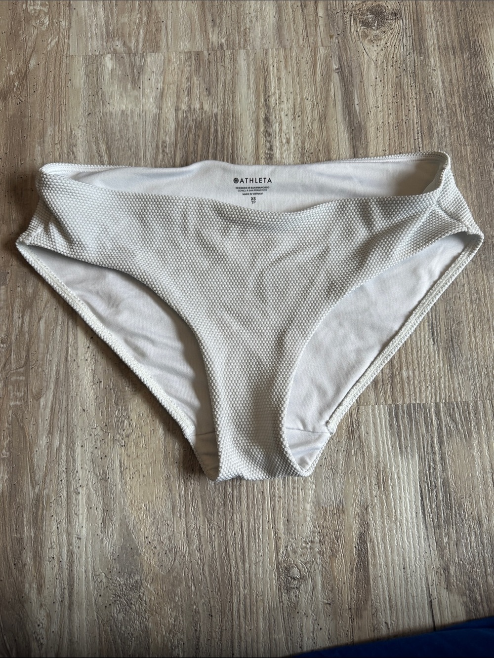 Athleta White Textured Bikini Bottom XS - Picture 1 of 3